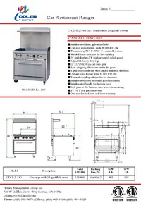 36 ins 2b24g NSF oven ranges CD-R2-24G