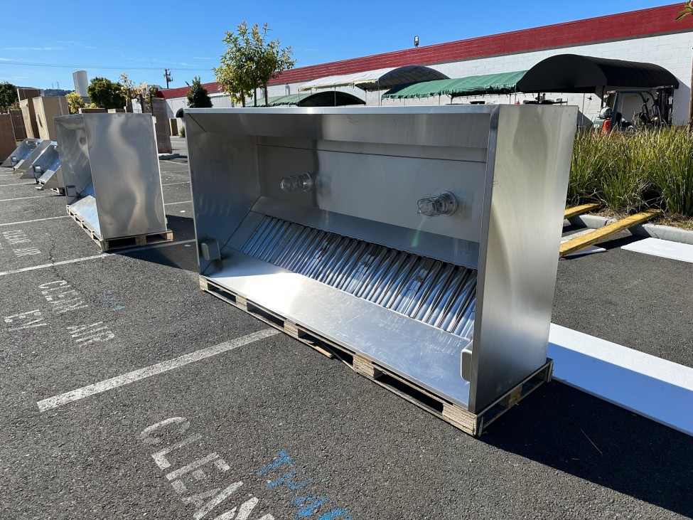 Low-Profile Commercial Kitchen Exhaust w/ MakeUp-Air Hood NFPA-96 NSF 20 X  48 X Length