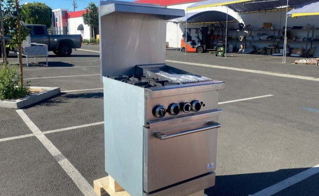 NSF 2 Burner 12 inches Charbroiler Range Oven TC-R24-12CB
