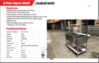NSF 3 plate warmer steam and dry table N3