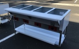 NSF 4 plate warmer and dry steam table NH-4