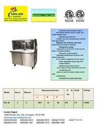 NSF 48 ins Cold table buffet hot pot display Refrigerator SCL48