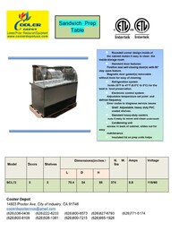 NSF 72 ins Salad Bar Refrigerated Buffet Cold table SCL72