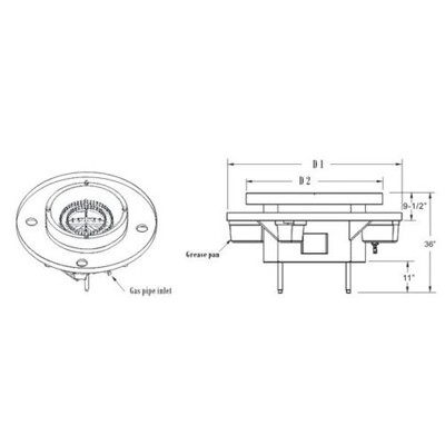 NSF 36 ins Mongolian BBQ Barbeque Grill Range MB36