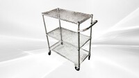 NSF 3 Tiers Wire Heavy Duty Utility Cart CJ-A1700C-SP