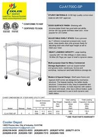 NSF 3 Tiers Wire Heavy Duty Utility Cart CJ-A1700C-SP