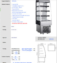 NSF 24 ins 8.8 CU FT open refrigerator display Cooler CF-250