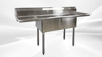 72 ins two compartment sink NSF HN-C2T181812-18LR