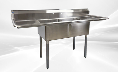 72 ins two compartment sink NSF HN-C2T181812-18LR