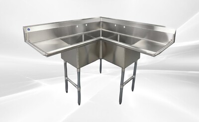 NSF Corner Sink 3 Compartment HN-CS3T181812-18LR