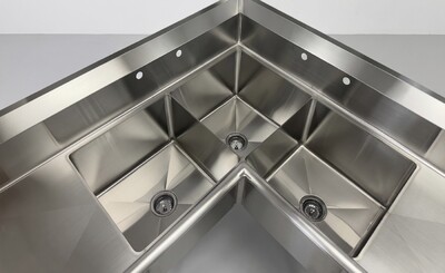 NSF Corner Sink 3 Compartment HN-CS3T181812-18LR