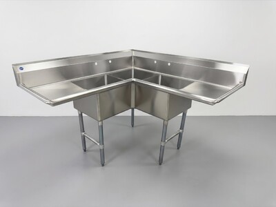 NSF Corner Sink 3 Compartment HN-CS3T181812-18LR