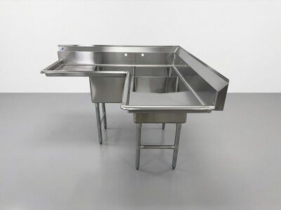 NSF Corner Sink 3 Compartment HN-CS3T181812-18LR