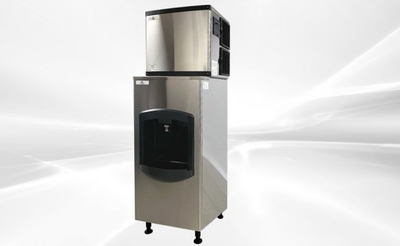 NSF 350 lbs Hotel Ice Maker Dispenser Air Cooled HD-130B+SK-365
