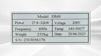 NSF 60"10 Sealed Element Electric Range 208v 3ph ER60