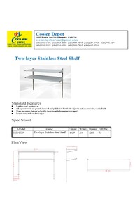 NSF 60 in Two-layer Stainless Steel Shelf OSR-1529
