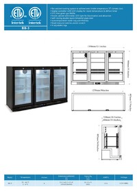 NSF Merchandiser Beverage back bar cooler BBT350L