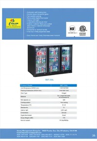 NSF Merchandiser Beverage back bar cooler BBT350L