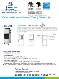 NSF 350 lb  Air Cooled ice maker machine SK-365+B275-ice bin