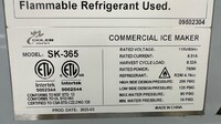 NSF 350 lb  Air Cooled ice maker machine SK-365+B275-ice bin