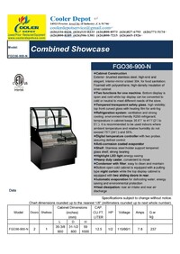 NSF open air display case refrigerator FGO36