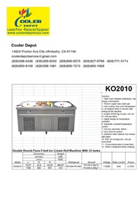 NSF two pan fried ice cream roll machine KO2000P-72