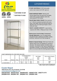 NSF W48xD18x H71 4 Tier Wire Shelving Shelves