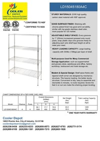 NSF W60xD18xH71 4 Tier Wire Shelving Shelves