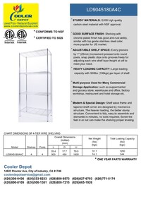 NSF W36xD18xH71 4 Tier Wire Shelving Shelves