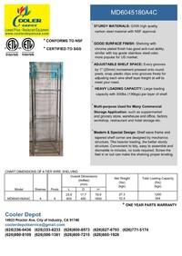 NSF W24xD18xH71 4 Tier Wire Shelving Shelves