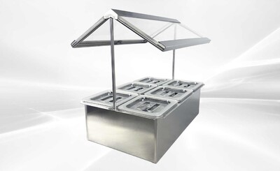 6 pan Compartment Bar Condiment Dispenser sauce station cc166