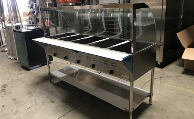 NSF 5 plate warmer steam and dry table N5