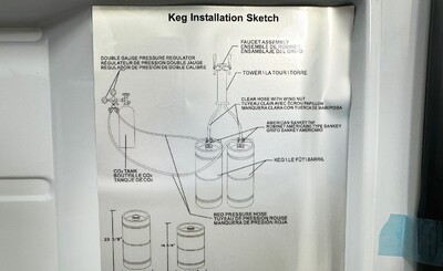 NSF 2 tap Kegerator Refrigerated Beer dispenser BF163