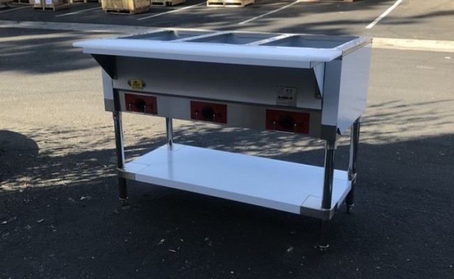 NSF 3 plate warmer and dry steam table NH-3