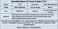77 in Food Vending Trailer Mobile Concession Both windows FT27