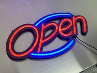 LED Tube Neon Business Open Sign Oval Shaped M25
