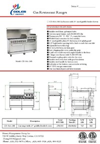 60 ins 6b24g cheese melter NSF oven range CD-R6-24B
