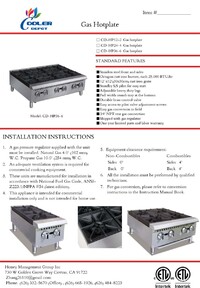 NSF 36ins Six burner hotplate CD-HP36-6