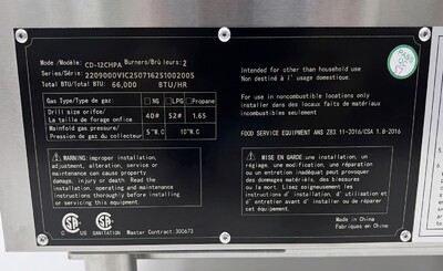NSF 12 ins two burner hotplate CCHPA12