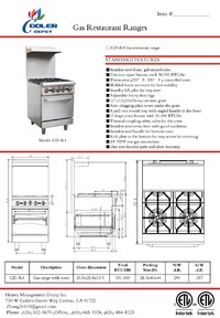 24 ins 4b NSF gas LP oven ranges with legs HFSO-24