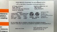 24 ins 4b NSF gas LP oven ranges with legs HFSO-24
