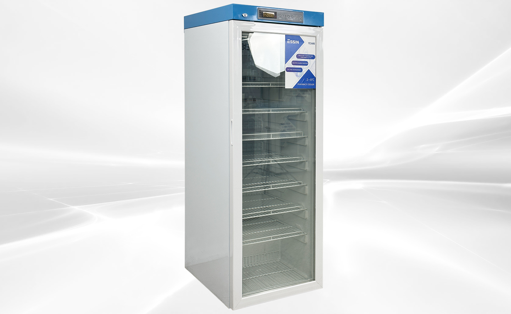 NSF Glass Door Pharmacy Refrigerator 12.71 CU.FT YC360G