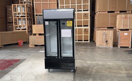 Clearance NSF 36 in two glass door upright refrigerator 04085