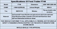 65 in Food Vending Trailer Mobile Concession Both windows FT40