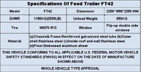 65 in Food Vending Trailer Mobile Concession Both windows FT42