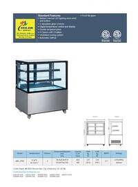 NSF 36 ins Square bakery refrigerator case CW-270