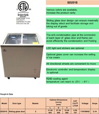 NSF 31 ins Ice Cream Glass Freezer 6.7 CU FT SD251S