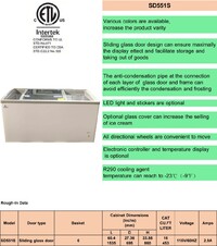 NSF 60 inches 14 cu ft Chest Glass door Freezer SD551S