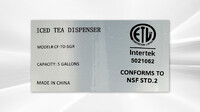 NSF 5.8G Stainless Steel Ice Tea Dispenser CF-TD-5GR