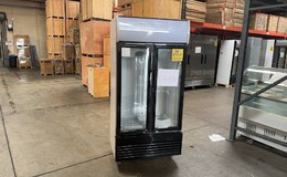 Clearance NSF 36 in two glass door upright refrigerator 04051